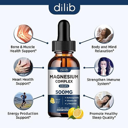 (2 Pack) Magnesium Glycinate, Citrate, Malate Liquid Drops-Triple Magnesium Complex dilibBuy Supplements Australia