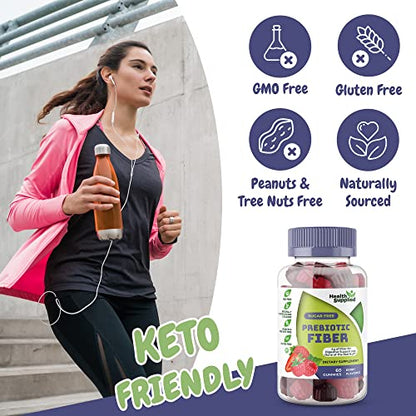 Fiber Prebiotic Gummies Sugar Free, Keto Friendly 2 Pack | Gut Cleansing, Digestive Health Health SuppliedBuy Supplements Australia