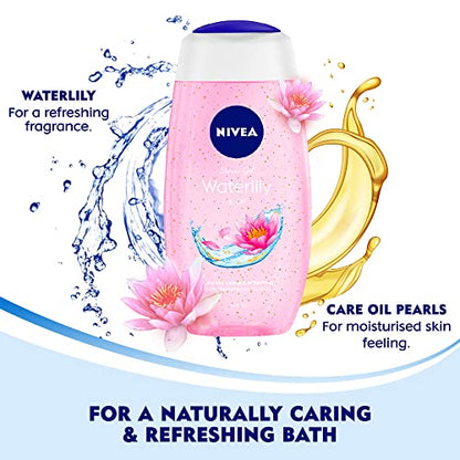 Nivea Bath Shower Water Lily Oil, 250 ML, Moisturizing Skin Cleanser with Oil Pearls and Water Lily Fragrance NIVEABuy Supplements Australia