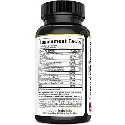 Revive Herbs Premium Thyroid Support with Ashwagandha, Iodine, Selenium, Magnesium Revive HerbsBuy Supplements Australia