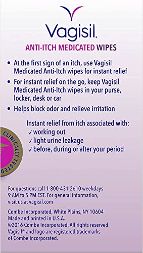Vagisil Anti-Itch Medicated Wipes, Maximum Strength 12 ea (Pack of 9) VagisilBuy Supplements Australia