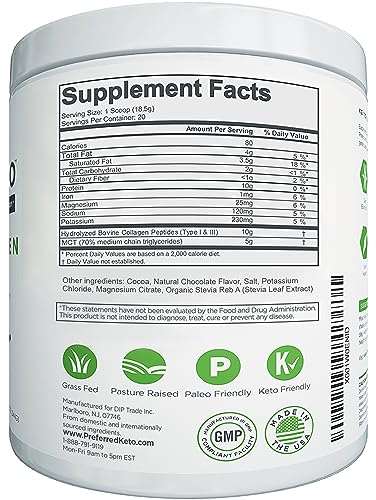 Keto Collagen Protein Powder with MCT Oil – Keto and Paleo Friendly Grass Fed and Pasture Preferred ElementsBuy Supplements Australia