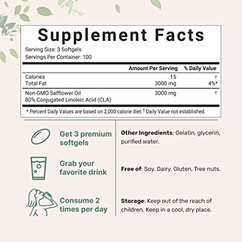 Micro Ingredients CLA Supplements 3000mg Per Serving | 300 Softgels, Made with 80% Micro IngredientsBuy Supplements Australia