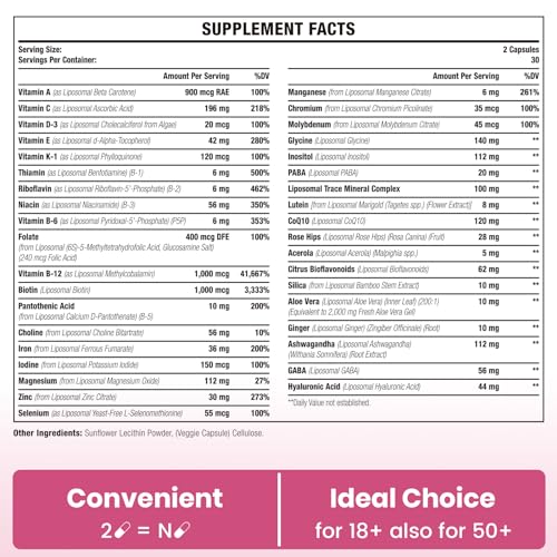 Liposomal Multivitamin for Women 1400MG - Womens Daily Multi Vitamins Supplements SambugraBuy Supplements Australia