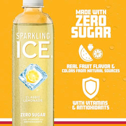 Sparkling Ice, Classic Lemonade Sparkling Water, Zero Sugar Flavored Water Sparkling ICEBuy Supplements Australia