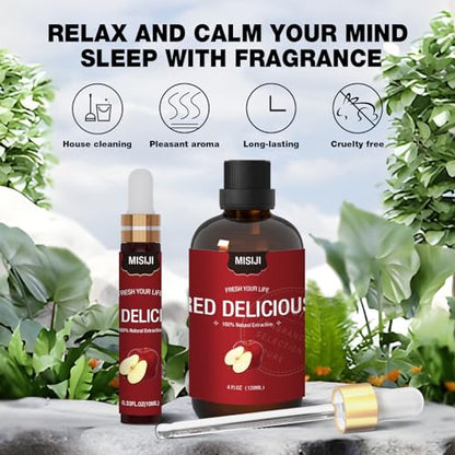 Essential Oils-MISIJI Apple Fragrance Essential Oils for Diffuser for Home 4FL.OZ Plus 0.33,Diffuser Oils Scents MISIJIBuy Supplements Australia