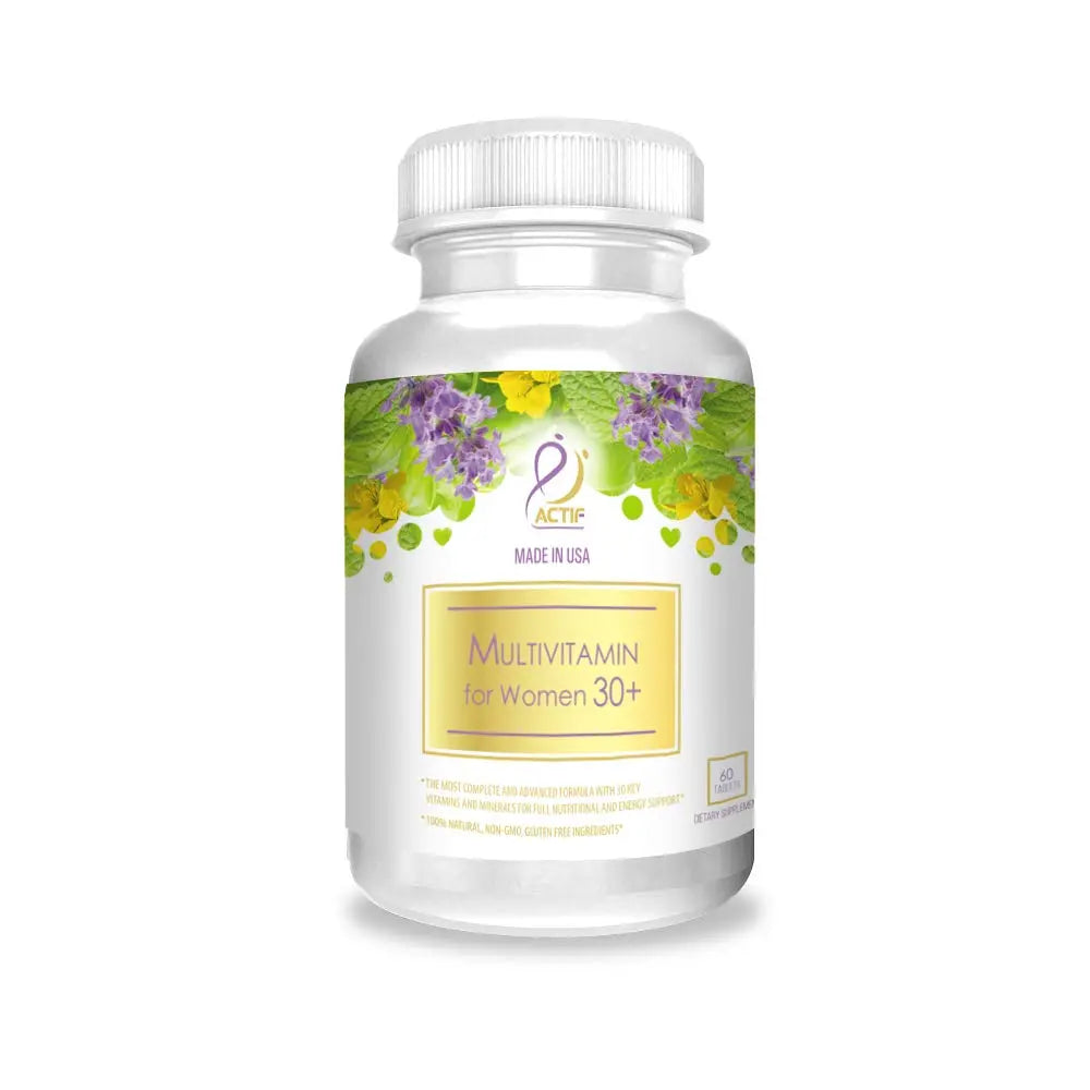 Actif Organic Multivitamin for Women Age 30+ with 30 Organic Vitamins and Organic Herbs, Non-GMO, Made in USA, 2-Month Supply ACTIF