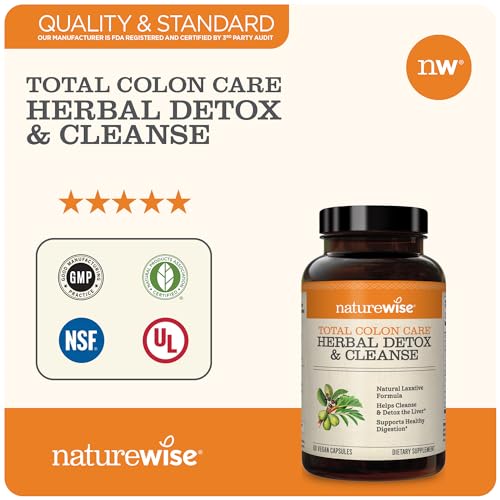 NatureWise Herbal Detox Cleanse Laxative Supplements | Natural Colon Cleanser Herb & Fiber Blend NatureWiseBuy Supplements Australia