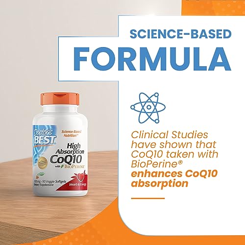 Doctor's Best High Absorption CoQ10 with BioPerine, Heart Health & Energy Production Doctor's BESTBuy Supplements Australia