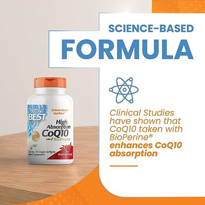 Doctor's Best High Absorption CoQ10 with BioPerine, Heart Health & Energy Production Doctor's BESTBuy Supplements Australia