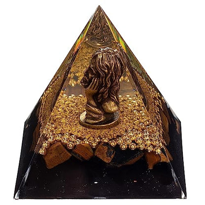 FENGSHUI-CAISHEN Mini Jesus Figurine in Healing Crystal Orgone Pyramid - Obsidian Tiger's Eye FENGSHUI-CAISHENBuy Supplements Australia