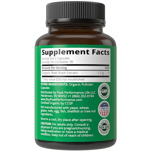 USDA Organic Beet Root Vegan Capsules. Beets Juice Powder Super Food Pills 1200 mg Peak PerformanceBuy Supplements Australia