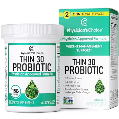 Physician's CHOICE Probiotics for Weight Management & Bloating - 6 Probiotic Strains