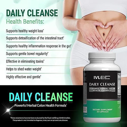 IVL - Daily Cleanse Herbal Colon Health Formula - Detoxification, Probiotic, Digestive Support IVLBuy Supplements Australia