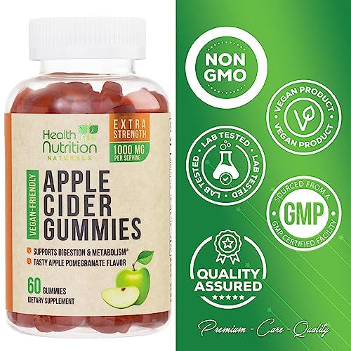 Vegan Apple Cider Vinegar Gummies | Max Strength 1000mg | ACV Supplement Gummy for Adults Health Nutrition NaturalsBuy Supplements Australia