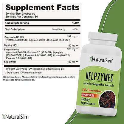 NaturalSlim Helpzymes Digestive Enzymes for Digestion, Bloating, Gas Reli NaturalSlimBuy Supplements Australia