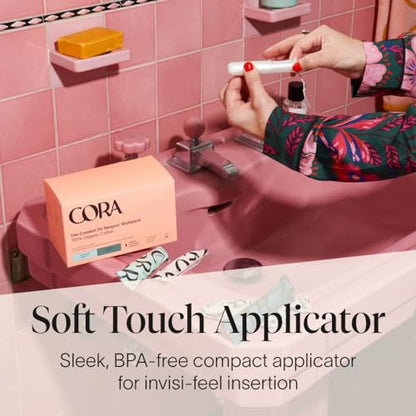 Cora Organic Applicator Tampons | Super Absorbency | 100% Organic Cotton, Unscented CoraBuy Supplements Australia