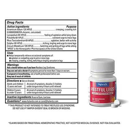 Hyland's Naturals Restful Legs Tablets, Natural Itching, Crawling, Tingling & Leg Jerk Relief, Quick Dissolving Hyland'sBuy Supplements Australia