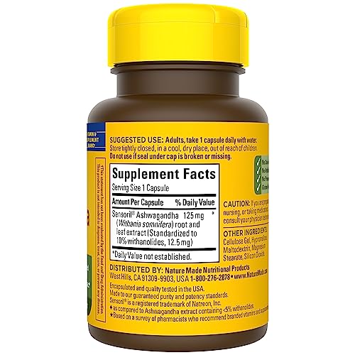 Nature Made Ashwagandha Capsules 125mg for Stress Support, 60 Capsules, 60 Day Supply Nature MadeBuy Supplements Australia