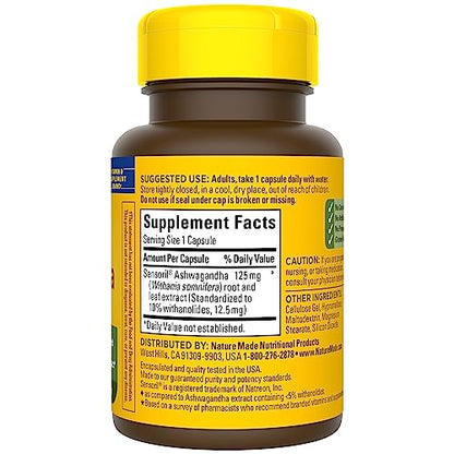 Nature Made Ashwagandha Capsules 125mg for Stress Support, 60 Capsules, 60 Day Supply Nature MadeBuy Supplements Australia
