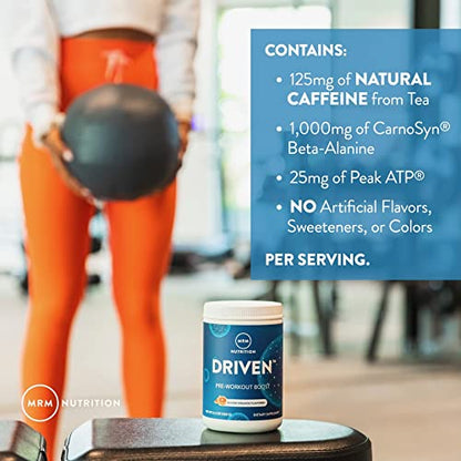 MRM Nutrition Driven Pre-Workout Powder | Blood Orange Flavored | 125mg Caffeine MRMBuy Supplements Australia