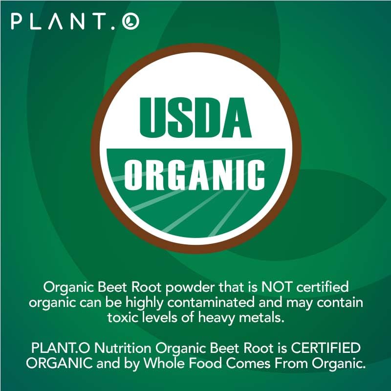 USDA Plant.O Premium Organic Beet Root Tablets [1350mg Beets Powder] with Black Pepper PLANT.O NUTRITIONBuy Supplements Australia