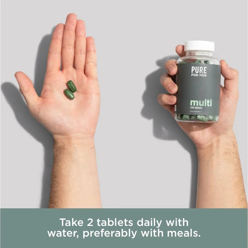 Pure for Men Multivitamin Supplement | Energy, Mood Support, Strong Bones, Antioxidants, Minerals | Vitamins A, B, C, D, Magnesium, Calcium | Pure for MenBuy Supplements Australia