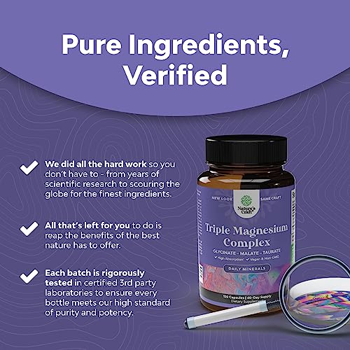 Triple Magnesium Complex Supplement 400mg Elemental - High Absorption Magnesium Natures CraftBuy Supplements Australia