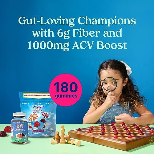 Poop Like a Champion Super Fiber Gummies 6g Fiber - Apple Cider Vinegar & Berries 2 Flavors Poop Like a ChampionBuy Supplements Australia