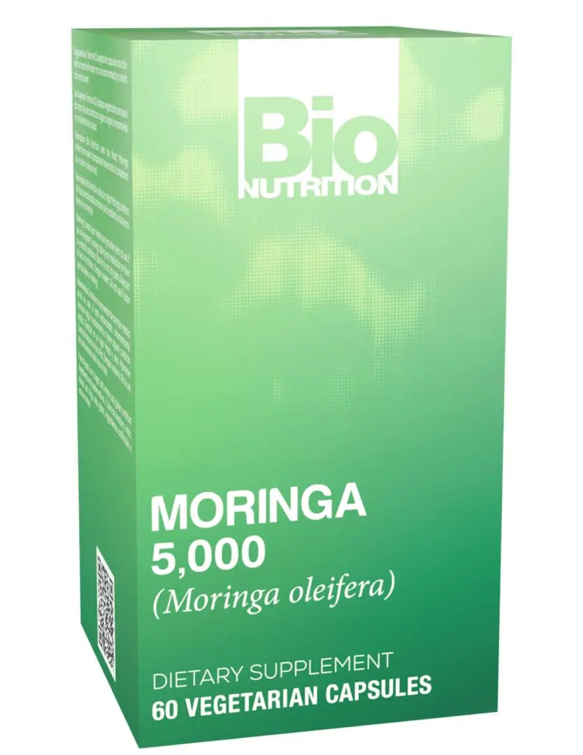 Bio Nutrition Moringa 5000mg 60 Vegetarian Capsules | Complete Green Superfood | Nature's Multivitamin | Energy and Gut Health Bio NutritionBuy Supplements Australia