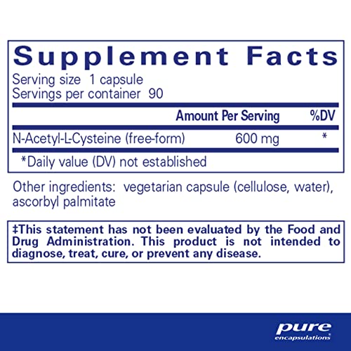 Pure Encapsulations NAC 600 mg - NAC Supplement for Lung Health & Immune Support Pure EncapsulationsBuy Supplements Australia