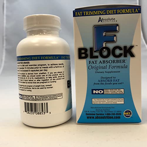 Absolute Nutrition FBlock Xtra Fat Absorber, Diet Formula, 90 Capsules Absolute NutritionBuy Supplements Australia