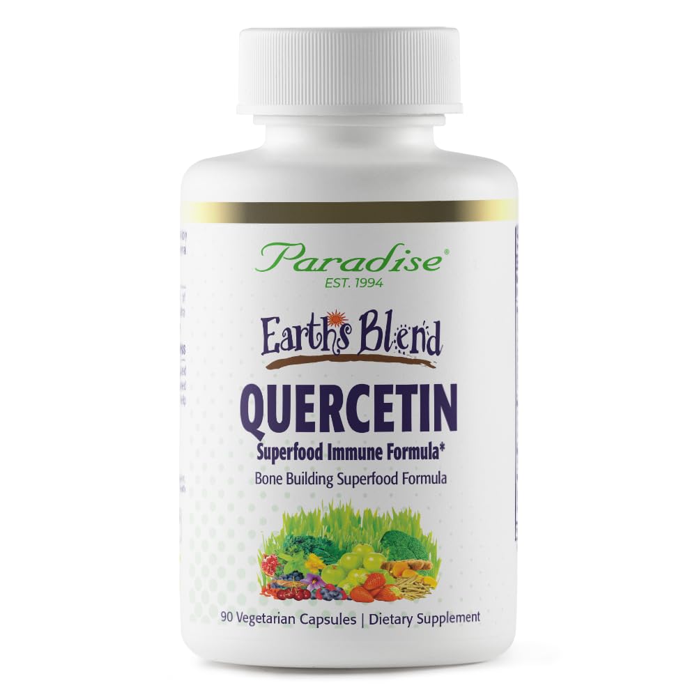 Paradise Herbs Earth's Blend Quercetin, for Immunity, Antioxidant Activity, Probiotics, Adaptogens, Vegan, Non GMO, Gluten Free, 90 Vegetarian Capsules Paradise HerbsBuy Supplements Australia