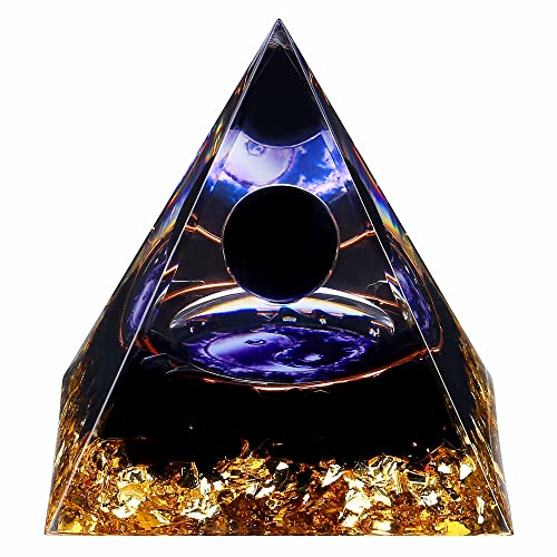 Yin Yang Healing Crystal Orgonite Pyramid - Tai Chi with Obsidian Ball - Taiji Reiki Chakra Meditation FENGSHUI-CAISHENBuy Supplements Australia