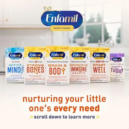 Enfamil Poly-Vi-Sol and Fer-in-Sol Iron Liquid Drop Multivitamin Supplements for Infants and Toddlers, 2x50 mL Dropper Bottle Enfamil Prenatals & Baby VitaminsBuy Supplements Australia