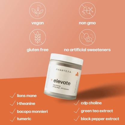 Avantera Premium Nootropic, Elevate | Energy, Focus, Mood, & Gut Health | 30 Day Supply AvanteraBuy Supplements Australia