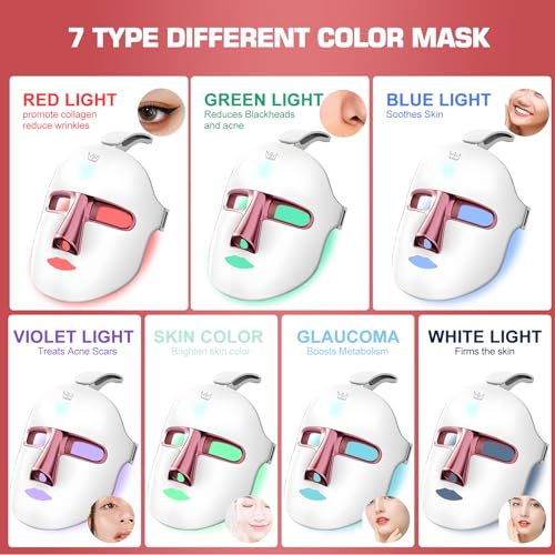 Red Light Therapy M-Ask Red Light Facial M-Ask Red Light Therapy for Face 7-1 Colors Light for Face Home Use LORICKBuy Supplements Australia