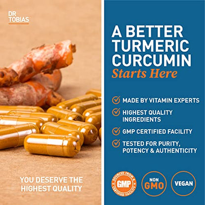 Dr. Tobias Turmeric Curcumin Supplement with BioPerine & Black Pepper, Extra Strength Dr. TobiasBuy Supplements Australia