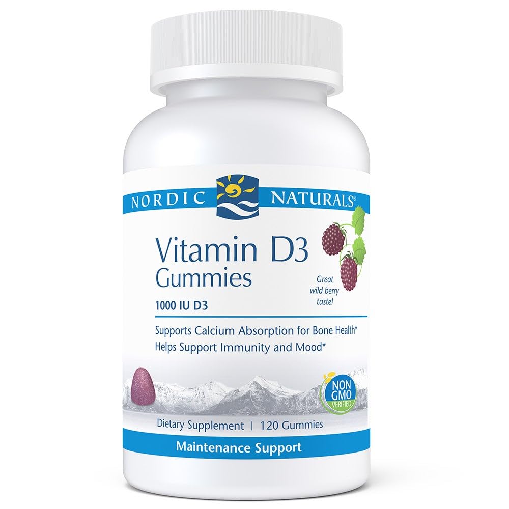 Nordic Naturals Pro Vitamin D3 Gummies, Wild Berry - 120 Gummies - 1000 IU Vitamin D3 - Great Taste - Healthy Bones, Mood & Immune System Function - Non-GMO - 120 Servings Nordic NaturalsBuy Supplements Australia