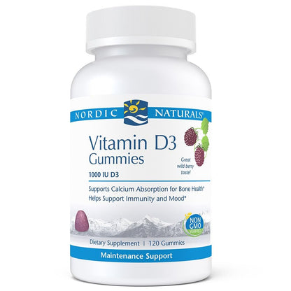Nordic Naturals Pro Vitamin D3 Gummies, Wild Berry - 120 Gummies - 1000 IU Vitamin D3 - Great Taste - Healthy Bones, Mood & Immune System Function - Non-GMO - 120 Servings Nordic NaturalsBuy Supplements Australia