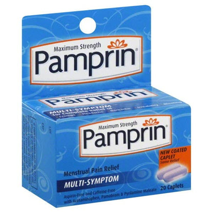 Pamprin, Menstrual Pain Relief Multi-Symptom Caplets, Maximum Strength, 20 Count PamprinBuy Supplements Australia