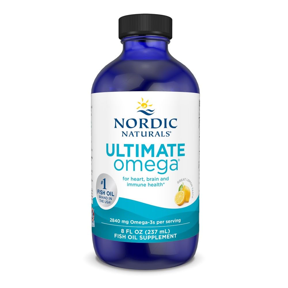 Nordic Naturals Ultimate Omega Liquid, Lemon Flavor - 8 oz - 2840 mg Omega-3 - High-Potency Fish Oil Supplement with EPA & DHA - Promotes Brain & Heart Health - Non-GMO - 48 Servings Nordic NaturalsBuy Supplements Australia