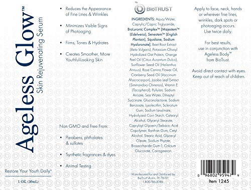 BioTrust Ageless Glow Anti Aging Moisturizer, Skin Brightening Serum with Vitamin C BioTrustBuy Supplements Australia