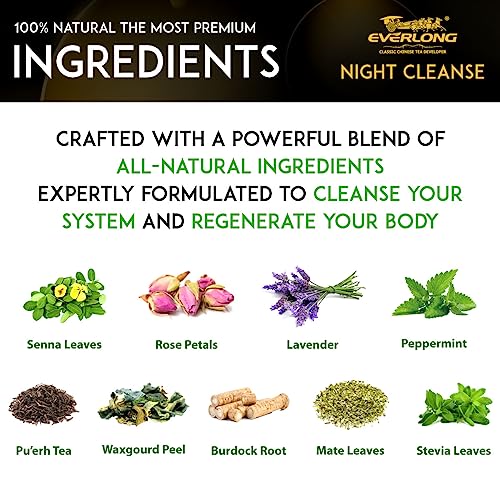 EVERLONG Detox Tea 28 Day Morning Boost Tea and Night Cleanse Tea, Burn Fat and Boost EVERLONGBuy Supplements Australia