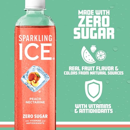Sparkling Ice, Peach Nectarine Sparkling Water, Zero Sugar Flavored Water, with Vitamins Sparkling ICEBuy Supplements Australia