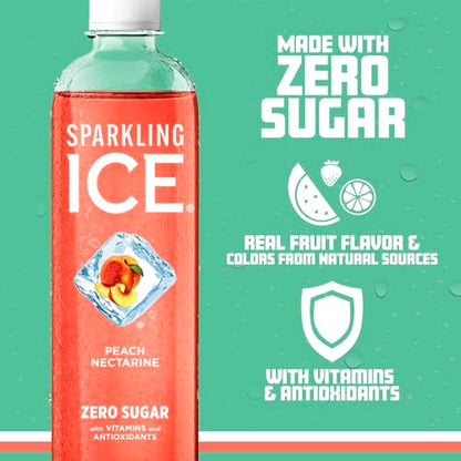 Sparkling Ice, Peach Nectarine Sparkling Water, Zero Sugar Flavored Water, with Vitamins Sparkling ICEBuy Supplements Australia