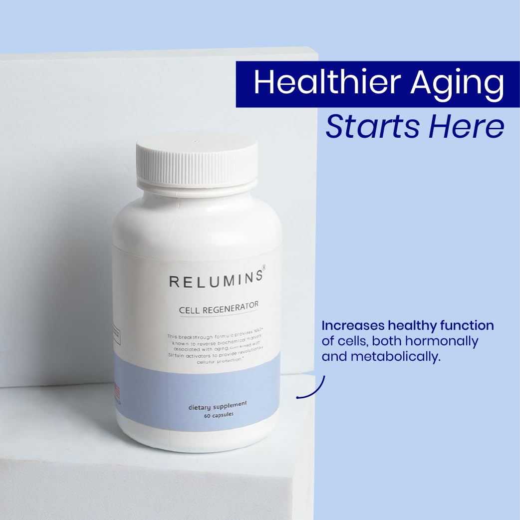 Relumins NAD+ Supplement with Nicotinamide Riboside, Resveratrol, Quercetin, Fisetin & Curcumin – Focus, Vitality, Energy, Balance & Daily Wellness Support – 60 Vegan Capsules ReluminsBuy Supplements Australia