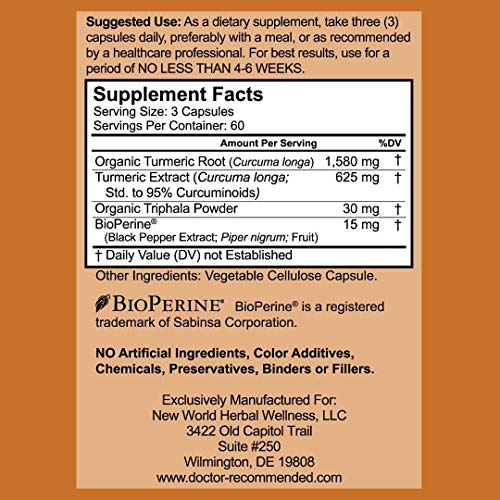 Turmeric Curcumin - 2250mg/d - 95% Curcuminoids - 180 Veggie Caps with Black Pepper DOCTOR RECOMMENDED SUPPLEMENTSBuy Supplements Australia