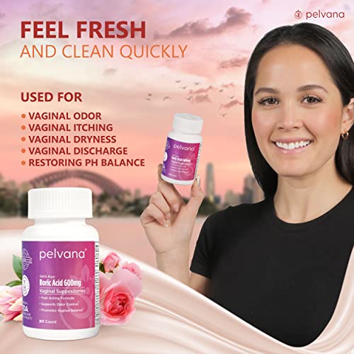 Pelvana Boric Acid Suppositories 30 + 30 Applicators + 100 pH Test Strips = 160 Piece PelvanaBuy Supplements Australia