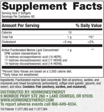 Specialized Pro Resolving Mediators - Synergy SPM by RetzlerRx® - SPM's for Joint Comfort, Tissue Health & Minor Discomfort Relief* - Non-GMO - Gluten Free - 120 Softgels HormoneSynergyBuy Supplements Australia